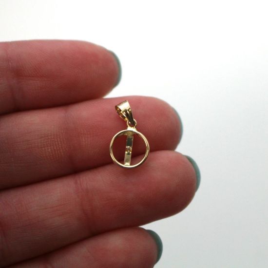 Wholesale 14K Yellow Gold Circle Frame Bail for Pearls