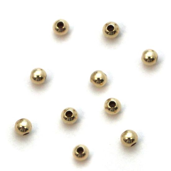 Wholesale 14K Yellow Gold Shiny 3mm Beads