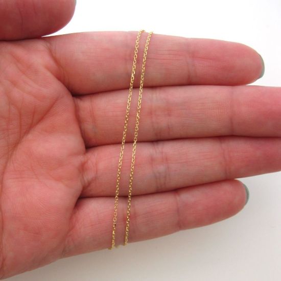 Wholesale 14K Yellow Gold Necklace-Tiny Cable Chain-18 inches
