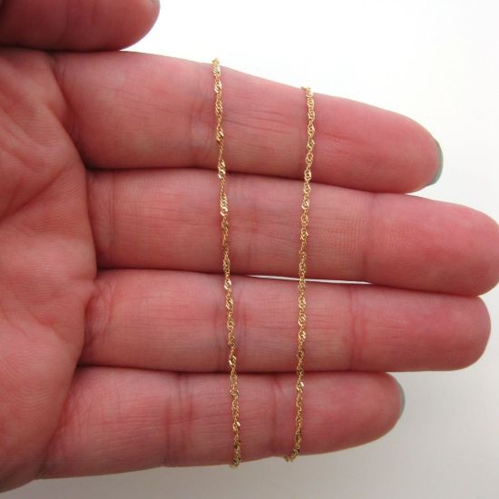 Wholesale 14K Yellow Gold Necklace-Singapore Chain-18 inches