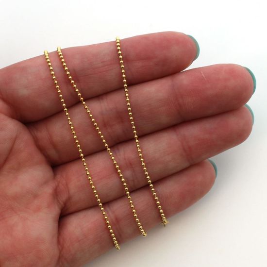 Wholesale Gold plated Sterling Silver Vermeil Tiny Ball Chain, Wholesale Bulk Necklace Chains