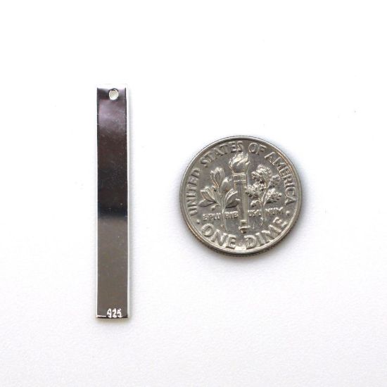 Wholesale Sterling Silver Vertical Rectangle Personalized Stamping Blank Bar Pendant
