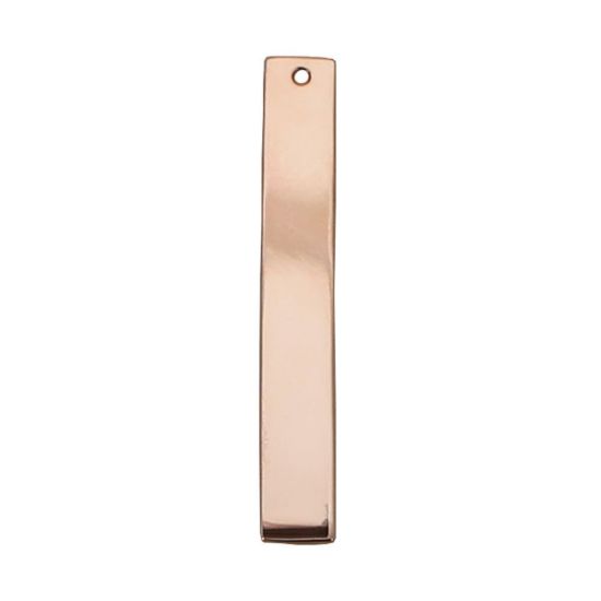 Wholesale Rose Gold Over Sterling Silver Vertical Rectangle Personalized Stamping Blank Bar Pendant