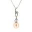 Wholesale Sterling Silver Cream Freshwater Pearl and CZ Stone Crossed Pendant Necklace-16"
