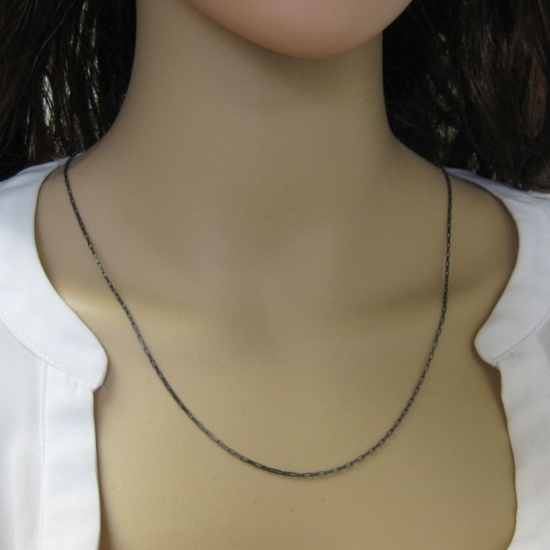 Wholesale Oxidized Sterling Silver Small Box Chain Necklace, Wholesale Bulk Necklace Chains