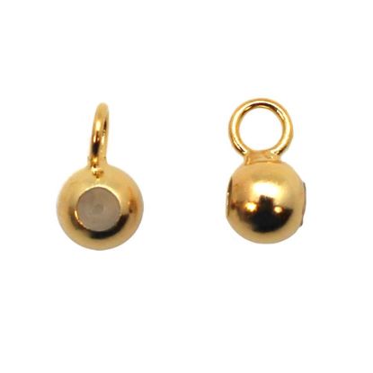 Gold Plated Sterling Silver Sliding End Beads with Silicone-4mm, Wholesale Findings