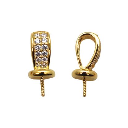 Wholesale Sterling Silver Fancy Peg Bail for Half Drilled Pearls and Beads