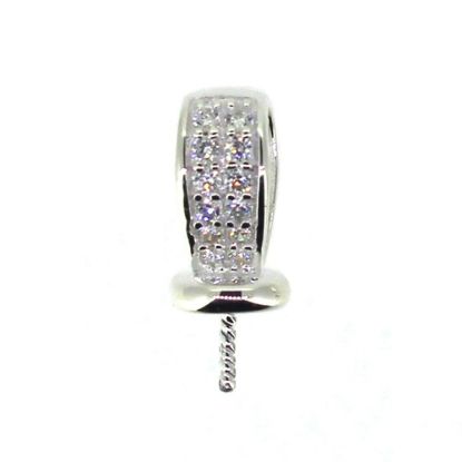 Wholesale Sterling Silver Fancy Peg Bail for Half Drilled Pearls and Beads