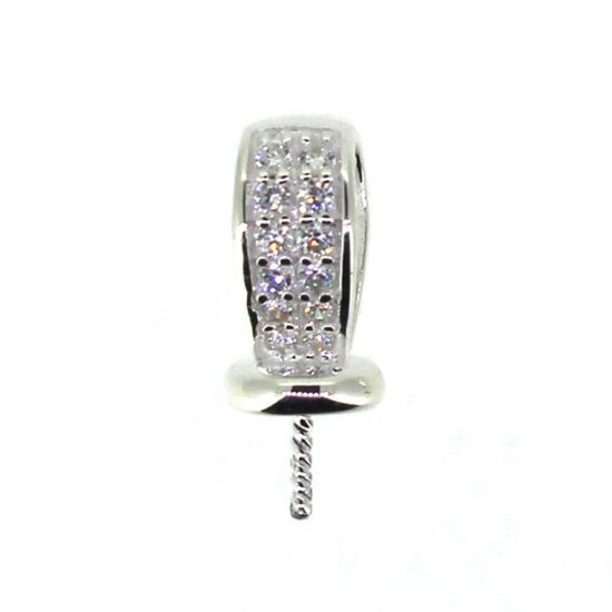 Wholesale Sterling Silver Fancy Peg Bail for Half Drilled Pearls and Beads