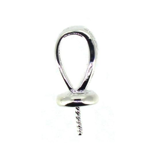 Wholesale Sterling Silver Fancy Peg Bail for Half Drilled Pearls and Beads