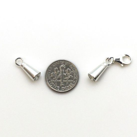 Wholesale Sterling Silver Tube End and Clasp Set - 6mm Tube End Caps ( Sold per 1 set)