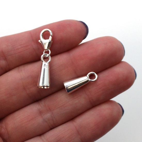 Wholesale Sterling Silver Tube End and Clasp Set - 6mm Tube End Caps ( Sold per 1 set)