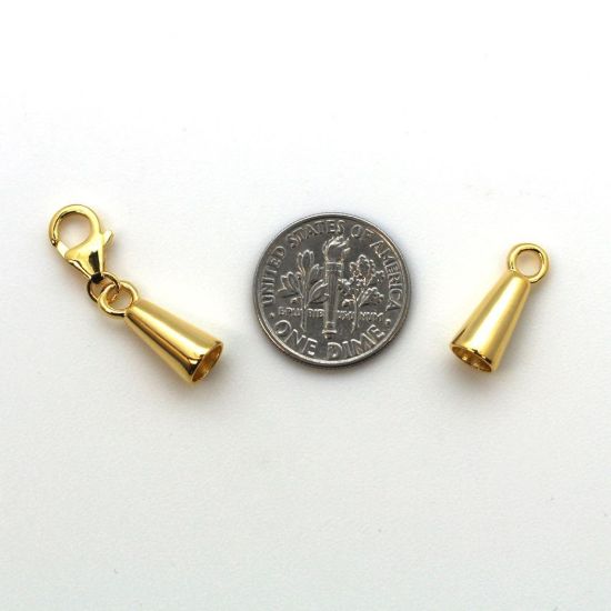 Wholesale Gold Over Sterling Silver Tube End and Clasp Set - 6mm Tube End Caps (Sold per 1 set)