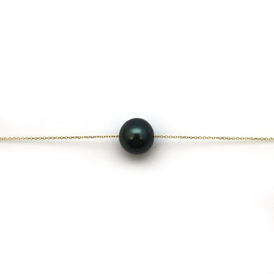 Wholesale 14K Yellow Gold Tahitian Floating Pearl Necklace - 16"