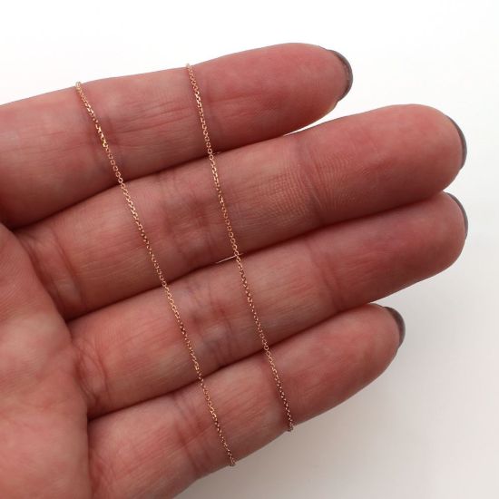 Wholesale 14K Rose Gold Necklace - Tiny Cable Chain - 18 inches