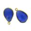 Wholesale Gold plated Sterling Silver Teardrop Blue Monalisa Bezel Gemstone Pendant, Wholesale Gemstone Pendants for Jewelry Making