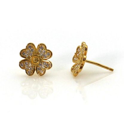 Wholesale Gold Plated Sterling Silver Flower Earwire for Jewelry Making, Wholesale Earwire and Findings