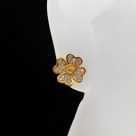 Wholesale Gold Plated Sterling Silver Flower Earwire for Jewelry Making, Wholesale Earwire and Findings