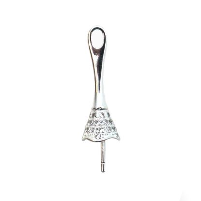 Wholesale 925 Sterling Silver Long Decorative Bell Shaped Bead Cap Bail with Post -Sterling Silver Jewelry Findings