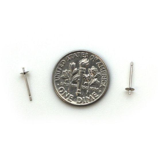 Wholesale 14K White Gold Earrings Posts with Cups - 3mm(1 pair)