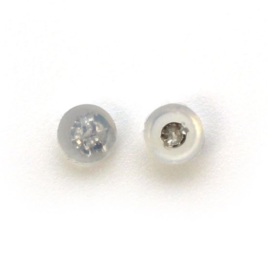 Wholesale 14K White Gold Butterfly Earring Post Backs, Earnuts in Silicone (1 pair)