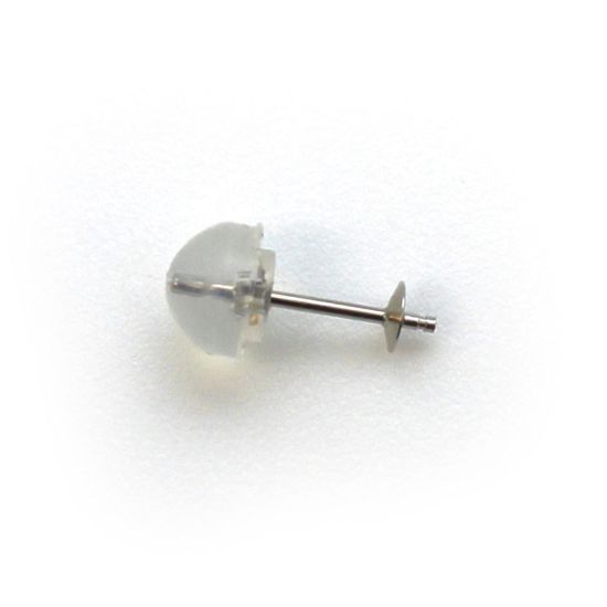 Wholesale 14K White Gold Butterfly Earring Post Backs, Earnuts in Silicone (1 pair)