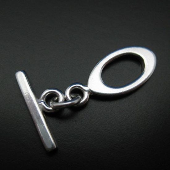 Wholesale Sterling Silver Oval Shape Toggle - 12mm (1 set )