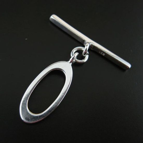 Wholesale Sterling Silver Oval Shape Toggle - 19mm (1 set)