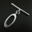 Wholesale Sterling Silver Oval Shape Toggle - 19mm (1 set)
