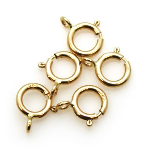 Wholesale 14K Yellow Gold Springring Clasps- 6mm (pack of 5)