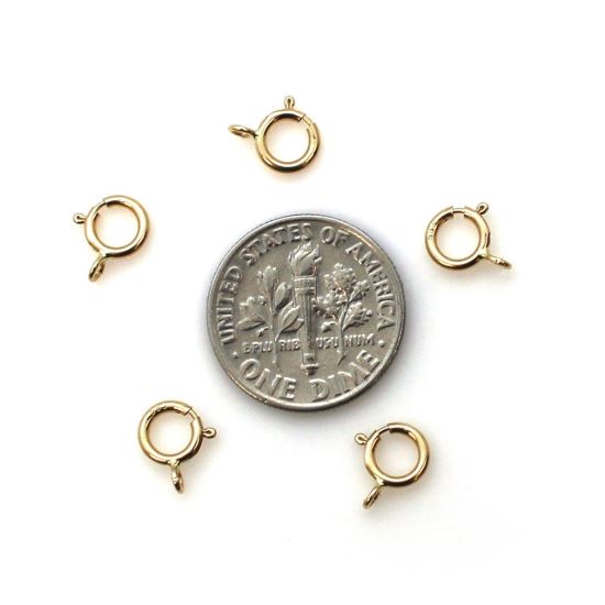 Wholesale 14K Yellow Gold Springring Clasps- 6mm (pack of 5)
