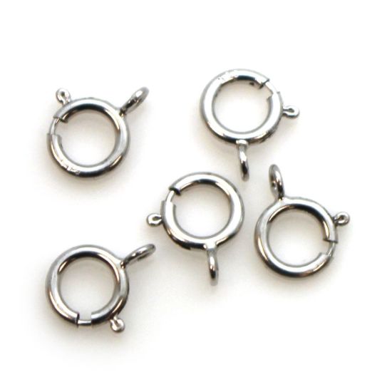 Wholesale 14K White Gold Springring Clasps- 6mm (pack of 5)