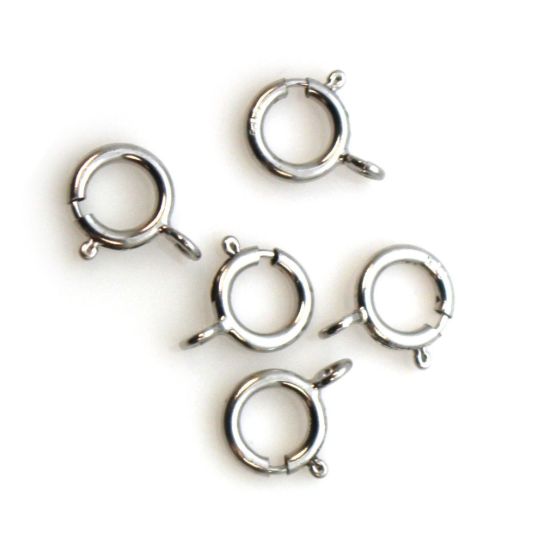 Wholesale 14K White Gold Springring Clasps- 5mm (pack of 5)