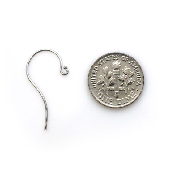 Wholesale 14K White Gold Fishhook Earwires with Ball (1 pair)
