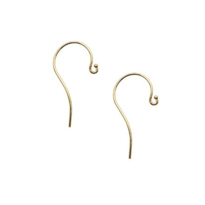 Wholesale 14K Yellow Gold Fishhook Earwires with Ball (1 pair)
