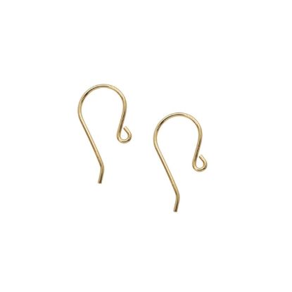 Wholesale 14K Yellow Gold Fishhook Earwires with Loop (1 pair)