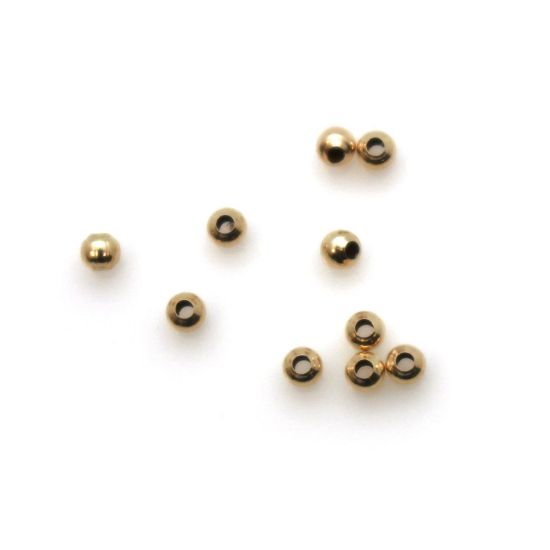 Wholesale 14K Yellow Gold Shiny 2mm Beads