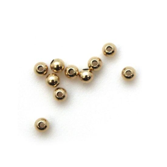 Wholesale 14K Yellow Gold Shiny 2.5mm Beads (10 pieces)