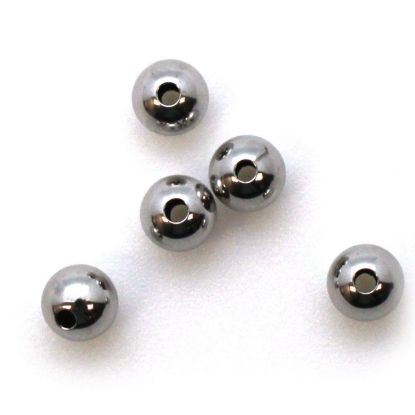 Wholesale 14K White Gold Shiny 5mm Beads (5 pieces)