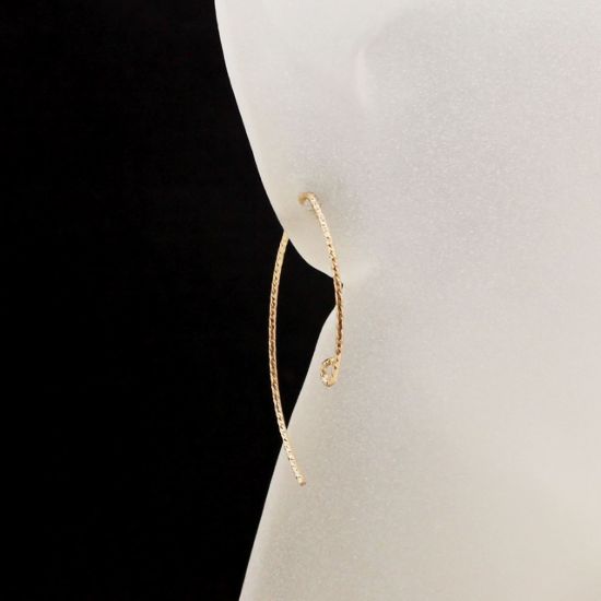 Wholesale 14K Gold Filled Earwires - Sparkle V Shape Ear Wires - Marquise Ear Wires (1 pair)