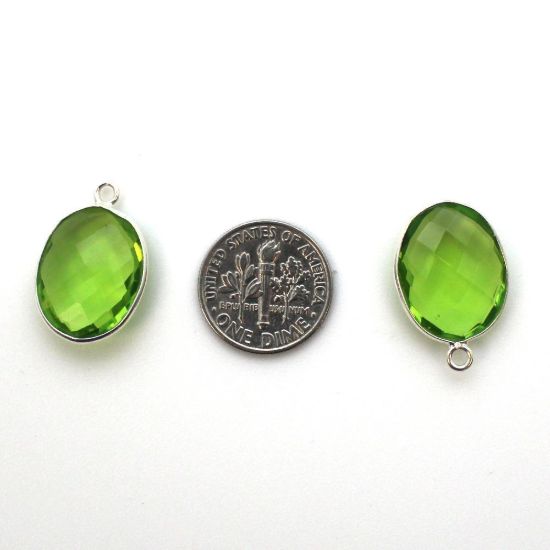 Wholesale Sterling Silver Oval Bezel Peridot Quartz Gemstone Pendant, Wholesale Gemstone Pendants for Jewelry Making