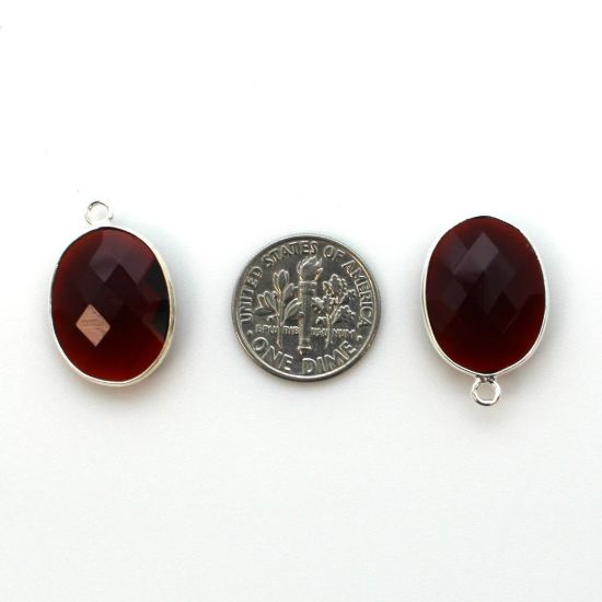 Wholesale Sterling Silver Oval Bezel Garnet Gemstone Pendant, Wholesale Gemstone Pendants for Jewelry Making