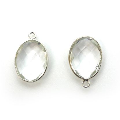 Wholesale Sterling Silver Oval Bezel Crystal Quartz Gemstone Pendant, Wholesale Gemstone Pendants for Jewelry Making