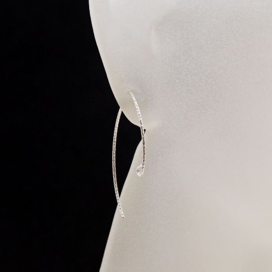 Wholesale Sterling Silver - Sparkle V Shape Ear Wires - Marquise Ear Wires (1 pair)