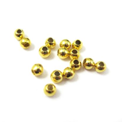 Wholesale Gold plated Sterling Silver  2mm Round Beads for Jewelry Making, Wholesale Beads and Findings