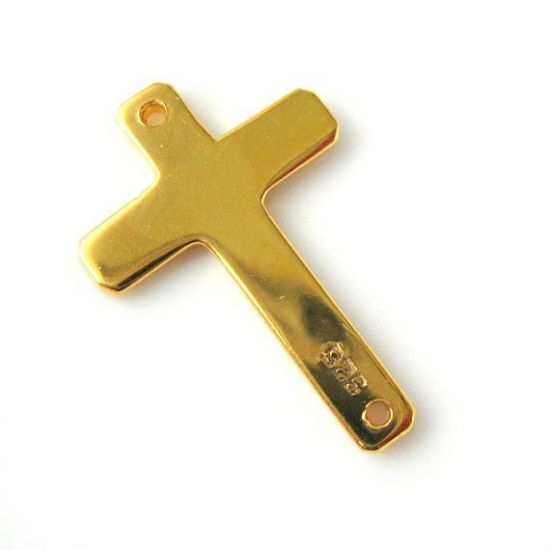 Wholesale Sterling Silver Medium Cross Charm Connector, Charms and Pendants for Jewelry Making, Wholesale Findings