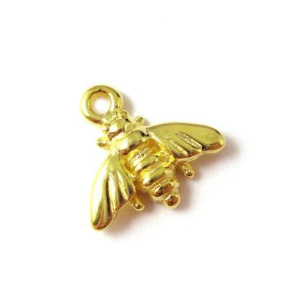 Wholesale Gold plated Sterling Silver Bumblebee Charm, Charms and Pendants for Jewelry Making, Wholesale Findings