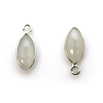 Wholesale Bezel Charm Pendant - Sterling Silver Charm - Natural  Moonstone -Tiny Marquise Shape -6x13mm