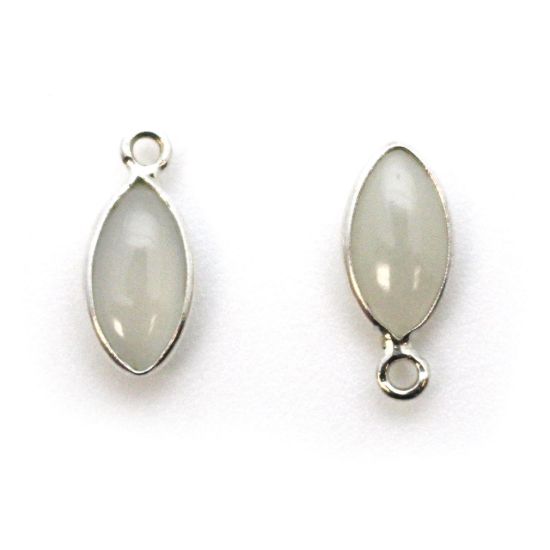 Wholesale Bezel Charm Pendant - Sterling Silver Charm - Natural  Moonstone -Tiny Marquise Shape -6x13mm