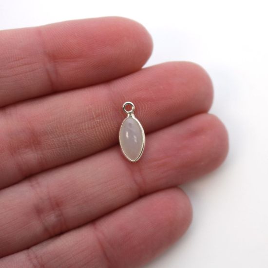 Wholesale Bezel Charm Pendant - Sterling Silver Charm - Natural  Moonstone -Tiny Marquise Shape -6x13mm
